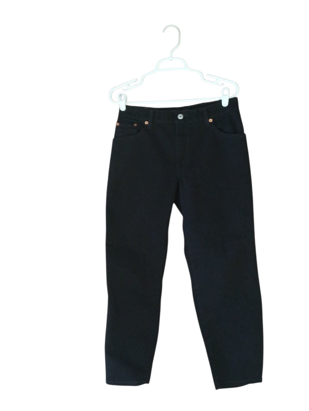 Levi's Black 550 Classic Relaxed Fit High Waisted Tapered Leg Jeans Size 10S